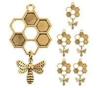 ibasenice Breloques Abeilles Pendentif Nid D'abeille Lot de 6 en Alliage Doré Design Créatif et Facile à Utiliser pour Décoration et Bijoux Faits Main