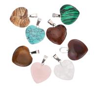 ibasenice Breloques en forme de cœur 8 pièces en pierre naturelle pour bracelets et projets DIY de bijoux pour la Saint-Valentin et cadeaux faits main