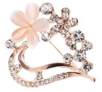 ibasenice Broche Cœur Alliage avec Pierres Brillantes Forme Fleur Accessoire de Décoration pour Vêtements Femmes Cadeau Saint-valentin Élégant et Polyvalent