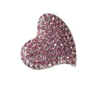 ibasenice Broche Décorative de Cœur Cristal Rose, Épingle à Poitrine Délicate en Alliage Léger, Accessoire Femme pour Fête, Anniversaire et Usage Quotidien