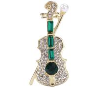 ibasenice Broche Décorative Violon en Alliage Vert, Épingle pour Vêtements Femme, Accessoire Musical Élégant pour Anniversaire et Occasions Spéciales