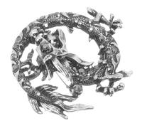 ibasenice Broche Dragon Chinois Vintage En Alliage Robuste Ancienne Finition Argentée, Épingle à Vêtements Homme Pour Costume Et Chapeau, Décoration Formelle Solide