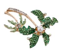 ibasenice Broche en Palmier de Cocotier avec Perle et Cristal, Alliage Brillant, Décoration Unique et Couleur Agréable, pour Femmes et Filles, pour Assortir un Paquet