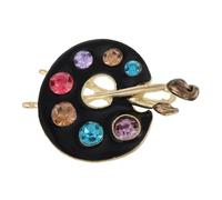 ibasenice Broche Palette De Peinture à L'huile Artistique, Broches Élégantes Scintillantes, Épingle De Revers Noire, Femmes, Costumes Et Robes, Accessoire Anti-dévoilement, Taille Petite