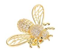 ibasenice Broche Vintage Abeille en Cuivre Doré Micro Incrustée Zircone, Accessoire Mode Femme, pour Vêtements et Foulards, Légère et Décorative, Taille Petite