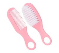 ibasenice Brosse à Cheveux Bébé Rose Et Peigne Massage Doux, Kit De Soins Sécurisé En Pp Et Tpe, Antistatique Pour Cuir Chevelu Sensible, né, Kit Hygiène Bébé Rose
