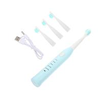 ibasenice Brosse à Dents Électrique Automatique pour Garçon et Filles Recharge USB, Cinq Vitesses, Poils Souples, Étanche, Bain, Couleur Bleue, Nettoyage en Profondeur