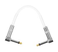 ibasenice Câble Patch en Pvc Blanc Pédale de Guitare Électrique pour 6,35 Mm Connecteurs Métalliques, Câble Compact de 15 Cm à Deux Coudes, de Bruit pour Studio et Scène