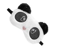 ibasenice Cache-œil de Sommeil Brodé Panda en Peluche Ultra Doux, Masque Yeux Ajustable Noir, Bandeau de Sommeil Confortable pour Voyager, Sieste et Se Détendre