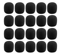 ibasenice Cache-microphone en Mousse Noire 20 Pièces pour Microphone Cravate Protection Longue Durée Saleté et Poussière, pour Conférence et Enregistrement