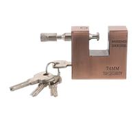 ibasenice Cadenas à Clé Rétro Antivol, Format Rectangulaire, Fer, Marron, 5 Clés, pour Porte de Fer D’entrepôt et Usage Domestique
