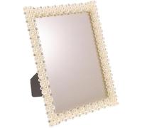 ibasenice Cadre Photo Créatif avec Décor Perle Support Stable pour Photos Commémoratives Cadre Résine Blanc Élégant pour Décoration Chambre et Table Protection des Souvenirs