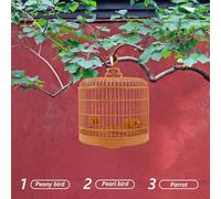 ibasenice Cage à Oiseaux Ronde Résistante et Cage Suspendue pour Perruches et Perrroquets Design Sécurisé avec Porte Utilisation Polyvalente Extérieur et Intérieur