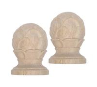 ibasenice Capuchons de Poteau en Bois Sculpté Forme Ananas Élégante Style Européen 2pcs Finition Lisse, Design Artistique Polyvalent, Décor Maison et Bureau