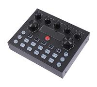 ibasenice Carte Son Externe DJ Éclairage Coloré, Mixeur de Son Portable pour Diffusion en Direct, Changeur de Voix pour Smartphone et Ordinateur, Équipement Audio Créatif Multieffets