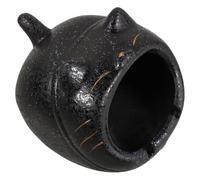 ibasenice Cendrier Chat Décoratif en Céramique Noire pour Table Intérieure | Grosse Capacité, Résiste à L’usure, Nettoyage Facile, Figurine Fantaisie pour Salon, Bureau