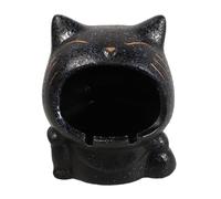 ibasenice Cendrier et Design Créatif Unique Noir en Céramique de Chat, Grosse Capacité Accessoire Décoratif Polyvalent pour Bar ou Bureau