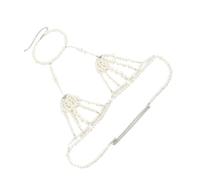 ibasenice Chaîne de Corps Élégante en Plastique Perles Imitation, Accessoire de Bijoux Corporels Multi-usages pour Festivals et Tenues, Résistant la Décoloration