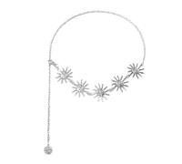 ibasenice Chaîne De Taille En Métal Soleil Femme Ceinture Abdominale Mode Argentée Solide Accessoire D’été Plage Bikini Robe Chaîne De Corps Réglable Et Élégante