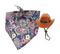 ibasenice Chapeau Chien Vintage avec Bandana Marron Accessoire Animal pour Cosplay et Photos Décoratif pour Animaux