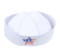 ibasenice Chapeau de Commandant Marin Blanc en Polyester, Réglable, Adulte | Accessoire Classique pour Uniforme de Commandant, Costume Marin, Soirées à Thème Nautique et Cosplay