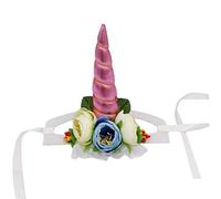 ibasenice Chapeau De Déguisement pour Animaux De Compagnie Accessoire Drôle pour Chat Ou Chien Design Licorne Parfait pour Fêtes Photos Corne Rose s