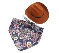 ibasenice Chapeau et Bandana pour Chien et Chat Vintage Marron et Accessoire Mode Confortable et pour Animaux Décoration