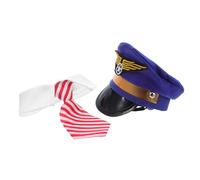 ibasenice Chapeau Pilote Brodé pour Animaux avec Noeud Accessoire Costume Chien et Chat pour Halloween et Noël Léger et Facile à Porter Ensemble Déguisement Cosplay Pet Pilot Costume Set