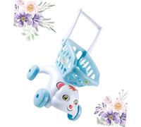 ibasenice Chariot de Supermarché Garçon et Filles Mini Chariot de Courses Jouet Simulation Voiture à Pousser Développement Coordination Jouet Éducatif Maison