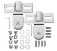ibasenice Charnières Pivotantes Kit de 2 Sets pour Porte Verre sans Cadre en Alliage Argenté, Résistantes à L'usure Fonctionnement Fluide pour Salle de Bain Moderne