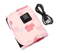 ibasenice Chauffe-biberon Usb Portable Avec Isolation Thermique Réchauffeur De Biberon Né Niveaux Chauffage Rapide Et Portable Protection Sécurité Compatible Feeding Bottles Rose Écureuil