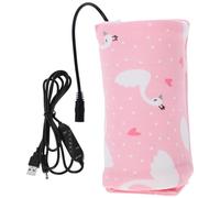 ibasenice Chauffe-Lait Bouteille d'eau Thermale Garder Le Lait de bébé au Chaud Vide Cache Chauffage Housse chauffante Thermique Plus Chaud Couverture Pur Coton Rose