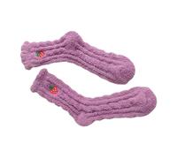 ibasenice Chaussettes Polaires Corail Pour Femme Bas Hiver Éponge à Motifs Fruits Pour Bureau Sport Et Maison