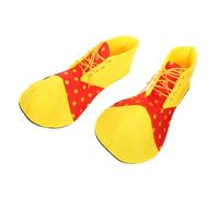 ibasenice Chaussures de Clown Grosse Taille Jaune et Rouge à Pois Cosplay Réutilisable et Confortable pour Halloween Spectacle et Fête Costumée