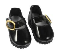 ibasenice Chaussures De Poupée en Cuir Noir Mini 4,5x2,2 Cm pour Poupée Cotton 15 Cm Fille Habillées Accessoires D'habillage