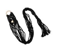 ibasenice Cintre Tissé Élégant et Délicat Corde de Coton Noir Support Mural en Macramé pour Guitare et Ukulélé pour Décorer Votre Mur ou Jardin