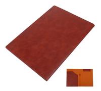 ibasenice Classeur de Portefeuille Dossier de Documents A4 en Cuir Pu Marron Multifonctionnel Design Pratique et Facile à Ranger Rentrée Scolaire Bureau