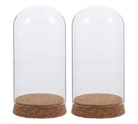 ibasenice Cloche de présentation en Verre pour Fleurs stabilisées (Lot de | Bocal en verre avec bouchon en liège, cloche de présentation, pour la mise en valeur de compositions et la protection de