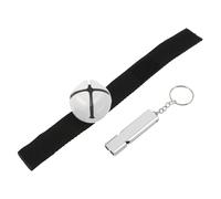 ibasenice Clochettes Anti-Ours Randonnée 2 Pièces - Clochette Blanche Silencieuse et Sifflet de Survie Argenté Portable - Équipement Sécurité Extérieur Camping, Alpinisme, Chasse et Pêche