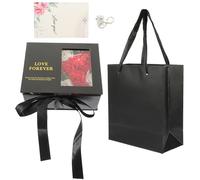 ibasenice Coffret Présent Fleurs Petit Format Noir Chevalier Accessoires Lapin Guirlande Lumineuse Herbe de Raffia et Carte Boîte D’Emballage pour Bouquet Jardinière Décorative Mariage