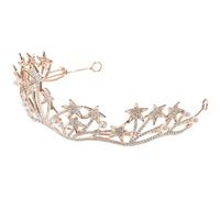 ibasenice Coiffe de Mariée Élégante en Alliage de Zinc Ornée de Perles et Cristaux, Accessoire de Couronne Unique pour Mariage et Danse, Décoration Raffinée