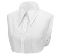ibasenice Col Amovible Coton Détachable pour Femme Faux Col Chemise Confortable et Léger Accessoire Élégant pour Chemisier Robe ou Tenue Professionnelle Blanc Classique