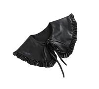 ibasenice Col de Chemise Décoratif en Simili Cuir Noir Style Châle Lacet pour Femme Accessoire Mode Élégant Vêtements Flair