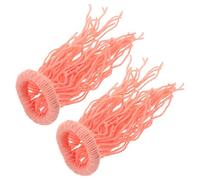 ibasenice Collecteur D'œufs de Poisson Flottant 2 Pièces en Coton Tissé Imitation Herbe Aquatique Rose - Support de Ponte Décoratif pour Aquarium, Outil de Manipulation des Œufs, Herbe