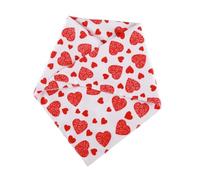 ibasenice Collier Bandana Double Couche pour Chien Taille Moyenne Motif Cœur Saint-Valentin Rouge Bavoir Anti-Salive et Décoration Accessoire pour Fêtes et Occasions Spéciales