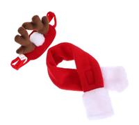ibasenice Collier de Noël pour Animaux avec Écharpe et Pince à Cheveux Festive pour Chien et Chat Accessoire de Costume de Fête Portable et Élégant