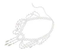 ibasenice Collier de Perles pour Femmes Bijou Élégant pour Tea Party Colliers Ras du Cou Fausses Perles Accessoires de Cou pour Filles et Dames