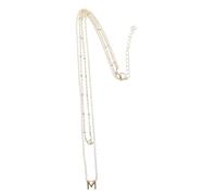 ibasenice Collier Double Lettre Pendentif pour Femme Minimaliste Léger et Chaîne Ras Du Cou Versatile pour Cadeau Fête des Mères