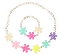 ibasenice Collier Et Bracelet Perles Pour Filles Ensemble Garçon Fille Avec Design De Flocon De Bijoux Colorés Pour Anniversaire Et Cosplay Couleur De Fleur Aléatoire