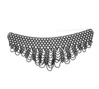 ibasenice Collier Faux Col Large Tressé à Vagues Six Couches pour Femmes Simulacre de Perles Style Ras Du Cou Élégant pour Fêtes et Usage Quotidien